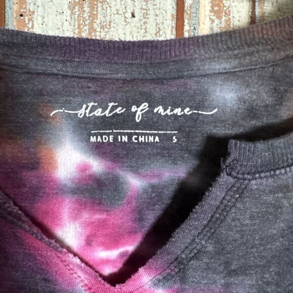 State of Mine Womens Sweatshirt Tie Dye Be A Nice Human Size Small - Picture 3 of 6